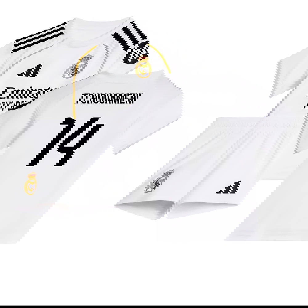 Jalkapallo Pelipaidat FC Real Madrid Lasten TCHOUAMENI #14 Koti Peliasu 2025-2026