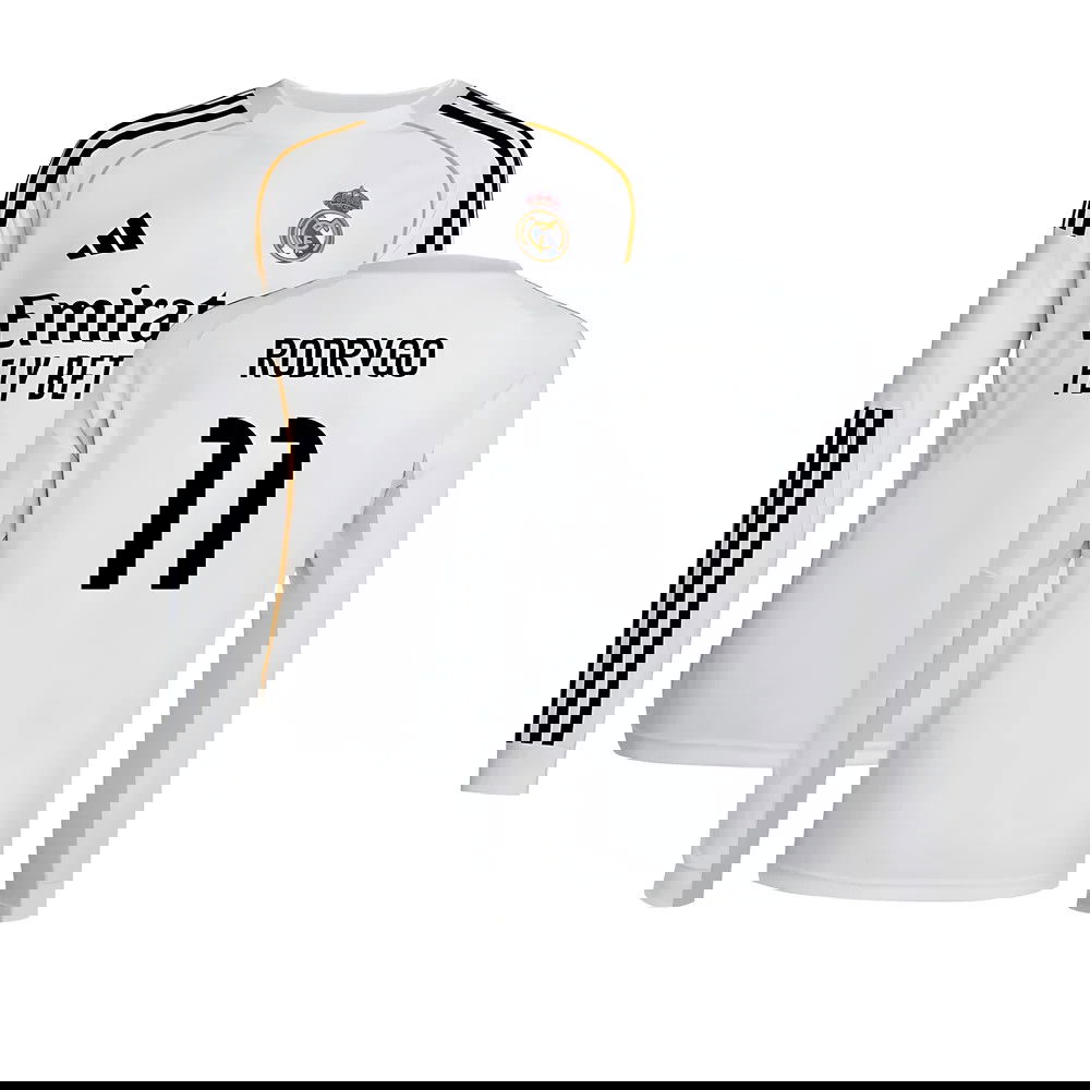 Jalkapallo Pelipaidat FC Real Madrid Pitkähihainen RODRYGO #11 Koti Peliasu 2025-2026