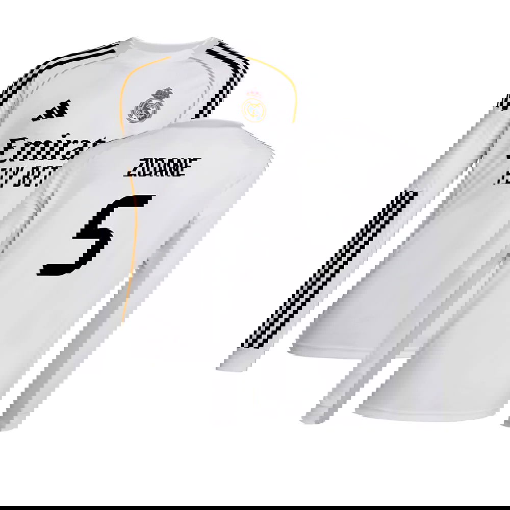 Jalkapallo Pelipaidat FC Real Madrid Pitkähihainen ZIDANE #5 Koti Peliasu 2025-2026